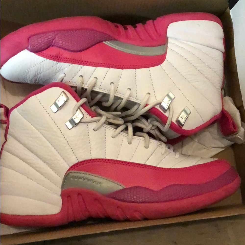 Air Jordan 12 in pink and white
